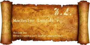 Wachsler Lestár névjegykártya